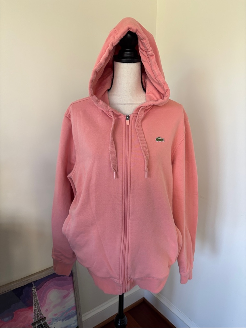 Lacoste Dusty Pink Full-Zip Hoodie
